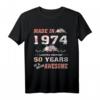 Hergestellt in 1974 Floral 50 Jahre alt T-Shirt für Frauen – Lustiges Geburtstagsshirt zum 50. Geburtstag, Blumenmuster, Geschenkidee für Frauen