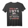 Hergestellt in 1974 Floral 50 Jahre alt T-Shirt für Frauen – Lustiges Geburtstagsshirt zum 50. Geburtstag, Blumenmuster, Geschenkidee für Frauen
