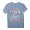 Hergestellt in 1974 Floral 50 Jahre alt T-Shirt für Frauen – Lustiges Geburtstagsshirt zum 50. Geburtstag, Blumenmuster, Geschenkidee für Frauen