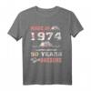 Hergestellt in 1974 Floral 50 Jahre alt T-Shirt für Frauen – Lustiges Geburtstagsshirt zum 50. Geburtstag, Blumenmuster, Geschenkidee für Frauen