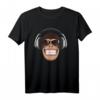 Frecher Affe mit Flieger-Sonnenbrille & Musik Kopfhörer Unisex T-Shirt – Perfekt als Geschenk für Tier-, Dschungel- und Musikfans