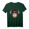 Frecher Affe mit Flieger-Sonnenbrille & Musik Kopfhörer Unisex T-Shirt – Perfekt als Geschenk für Tier-, Dschungel- und Musikfans