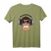 Frecher Affe mit Flieger-Sonnenbrille & Musik Kopfhörer Unisex T-Shirt – Perfekt als Geschenk für Tier-, Dschungel- und Musikfans