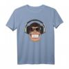 Frecher Affe mit Flieger-Sonnenbrille & Musik Kopfhörer Unisex T-Shirt – Perfekt als Geschenk für Tier-, Dschungel- und Musikfans