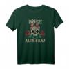 Böse Alte Frau - Totenkopf Vintage Biker T-Shirt für Frauen mit Haarband, Knochen & Blitzen - Perfekt für Biker, Motorradfahrerinnen & Tattoos
