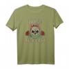 Böse Alte Frau - Totenkopf Vintage Biker T-Shirt für Frauen mit Haarband, Knochen & Blitzen - Perfekt für Biker, Motorradfahrerinnen & Tattoos