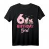 Geburtstagsoutfit für Mädchen zum 6. Geburtstag – Bauernhof T-Shirt mit Kuh, Schwein, Huhn & Traktor in Rosa