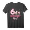 Geburtstagsoutfit für Mädchen zum 6. Geburtstag – Bauernhof T-Shirt mit Kuh, Schwein, Huhn & Traktor in Rosa