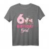 Geburtstagsoutfit für Mädchen zum 6. Geburtstag – Bauernhof T-Shirt mit Kuh, Schwein, Huhn & Traktor in Rosa