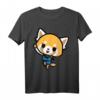 Aggretsuko Happy T-Shirt (Front & Back) – Offiziell Sanrio Lizenzierte Kawaii Bekleidung für Fans