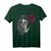 Sugar Skull Girl T-Shirt mit mexikanischer Totenmaske und roter Rose – Perfekt für Día de los Muertos, Halloween & Gothic Fans