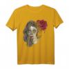 Sugar Skull Girl T-Shirt mit mexikanischer Totenmaske und roter Rose – Perfekt für Día de los Muertos, Halloween & Gothic Fans
