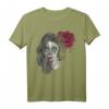 Sugar Skull Girl T-Shirt mit mexikanischer Totenmaske und roter Rose – Perfekt für Día de los Muertos, Halloween & Gothic Fans