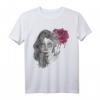 Sugar Skull Girl T-Shirt mit mexikanischer Totenmaske und roter Rose – Perfekt für Día de los Muertos, Halloween & Gothic Fans