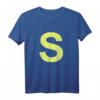 Streifenhörnchen Halloween & Karneval Gruppenkostüm S Buchstabe T-Shirt Blau – Lustiges Tierkostüm für Kinder und Erwachsene