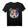 Hippie Panda Love Peace Zeichen T-Shirt im 70er Jahre Stil – Für Tierliebhaber, Friedensbotschafter & Retro-Modefans