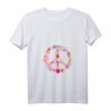Hippie Flower Power T-Shirt mit V-Ausschnitt für Damen & Kinder - 60er & 70er Jahre Bekleidung, Fasching & Friedensgeschenk