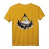 Berge Wald Forst Geometrisch Minimalismus T-Shirt – Perfekt für Natur- und Outdoor-Fans, Wandern & Klettern