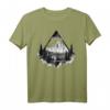 Berge Wald Forst Geometrisch Minimalismus T-Shirt – Perfekt für Natur- und Outdoor-Fans, Wandern & Klettern