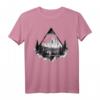 Berge Wald Forst Geometrisch Minimalismus T-Shirt – Perfekt für Natur- und Outdoor-Fans, Wandern & Klettern