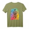 Buntes Hundemotiv T-Shirt mit Malteser und Herz – Künstlerisch, einzigartig & perfekt für Hundeliebhaber, Hundemamas & Papas