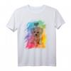 Buntes Hundemotiv T-Shirt mit Malteser und Herz – Künstlerisch, einzigartig & perfekt für Hundeliebhaber, Hundemamas & Papas