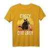 Crazy Cat Lady Katze mit Messer T-Shirt - Lustiges Katzenmotiv für Halloween, Weihnachten & Geburtstage für Katzenliebhaber