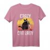 Crazy Cat Lady Katze mit Messer T-Shirt - Lustiges Katzenmotiv für Halloween, Weihnachten & Geburtstage für Katzenliebhaber