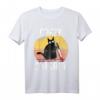 Crazy Cat Lady Katze mit Messer T-Shirt - Lustiges Katzenmotiv für Halloween, Weihnachten & Geburtstage für Katzenliebhaber