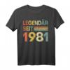 Lustiges 41. Geburtstag T-Shirt für Mann und Frau – Vintage Geschenkidee für 1981 Geborene, perfekt für Geburtstag & Dekoration