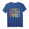Lustiges 41. Geburtstag T-Shirt für Mann und Frau – Vintage Geschenkidee für 1981 Geborene, perfekt für Geburtstag & Dekoration