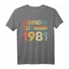 Lustiges 41. Geburtstag T-Shirt für Mann und Frau – Vintage Geschenkidee für 1981 Geborene, perfekt für Geburtstag & Dekoration