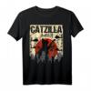 Lustiges Catzilla Katzen T-Shirt für Katzenliebhaber – Vintage Geschenkidee für Männer, Frauen und Kinder