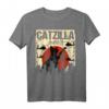Lustiges Catzilla Katzen T-Shirt für Katzenliebhaber – Vintage Geschenkidee für Männer, Frauen und Kinder