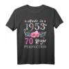 Blumen-Geschenke zum 70. Geburtstag für Frauen - Personalisiertes T-Shirt mit 1953 Design, Perfekt für Jubiläum, Muttertag & mehr