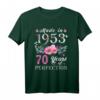 Blumen-Geschenke zum 70. Geburtstag für Frauen - Personalisiertes T-Shirt mit 1953 Design, Perfekt für Jubiläum, Muttertag & mehr