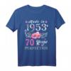 Blumen-Geschenke zum 70. Geburtstag für Frauen - Personalisiertes T-Shirt mit 1953 Design, Perfekt für Jubiläum, Muttertag & mehr
