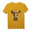 Reh Hirsch T-Shirt Damen - Buntes Trachtenhemd für Oktoberfest, Wiesn & Volksfest mit Hirschmotiv