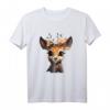 Reh Hirsch T-Shirt Damen - Buntes Trachtenhemd für Oktoberfest, Wiesn & Volksfest mit Hirschmotiv