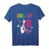Rollin' into 8 Bowling Geburtstag T-Shirt für Mädchen - Perfekt für 8. Geburtstagsfeier mit Bowling-Motiv