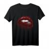 Cool Bold & Sexy Damen Rote Lippen Outfit Grafik Design Stil T-Shirt – Trendiges Sommer- und Partytshirt für Frauen