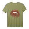 Cool Bold & Sexy Damen Rote Lippen Outfit Grafik Design Stil T-Shirt – Trendiges Sommer- und Partytshirt für Frauen