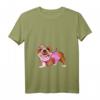 Damen Hunde Tattoo Frauchen Geschenk - Tiermotiv Englische Bulldogge T-Shirt mit V-Ausschnitt, Perfektes Geschenk für Hundeliebhaberinnen und Bulldoggen-Fans