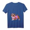 Damen Hunde Tattoo Frauchen Geschenk - Tiermotiv Englische Bulldogge T-Shirt mit V-Ausschnitt, Perfektes Geschenk für Hundeliebhaberinnen und Bulldoggen-Fans