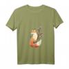 Damen Fuchs Japanische Kirschblüte Sakura Tier Kanji Blume Kawaii T-Shirt mit V-Ausschnitt – Perfekt für Japan-Liebhaberinnen und Kawaii-Fans