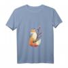 Damen Fuchs Japanische Kirschblüte Sakura Tier Kanji Blume Kawaii T-Shirt mit V-Ausschnitt – Perfekt für Japan-Liebhaberinnen und Kawaii-Fans