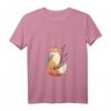 Damen Fuchs Japanische Kirschblüte Sakura Tier Kanji Blume Kawaii T-Shirt mit V-Ausschnitt – Perfekt für Japan-Liebhaberinnen und Kawaii-Fans
