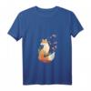 Damen Fuchs Japanische Kirschblüte Sakura Tier Kanji Blume Kawaii T-Shirt mit V-Ausschnitt – Perfekt für Japan-Liebhaberinnen und Kawaii-Fans