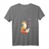 Damen Fuchs Japanische Kirschblüte Sakura Tier Kanji Blume Kawaii T-Shirt mit V-Ausschnitt – Perfekt für Japan-Liebhaberinnen und Kawaii-Fans