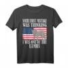 Ihr erster Fehler war zu denken, dass ich eines der Lämmer bin - Patriotisches Wolf-Design T-Shirt mit US-Flagge und Spruch